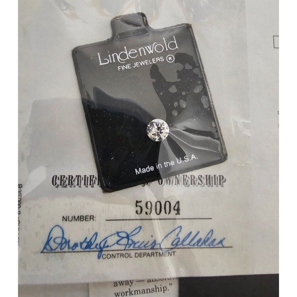 Lindenwold Fine Jewelers CZ 1 Carat Cubic Zirconia W/Certificate Excellent 6.5mm - Picture 2 of 3